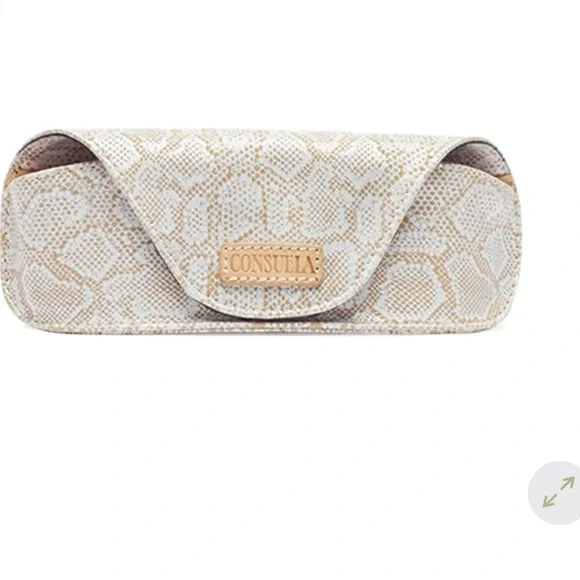 NWT- Consuela “Clay” Cream Snakeskin print Sunglasses Case